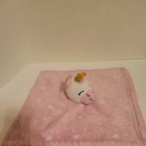 HB Security Blanket Pink Unicorn Plush Lovey 14x14    - Picture 1 of 4
