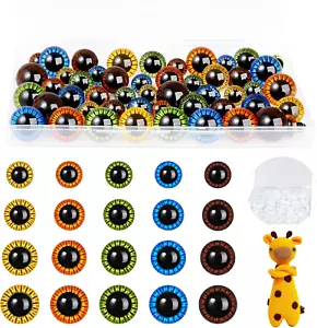 Safety Eyes 80 PCS 10Mm-18Mm Safety Eyes for Amigurumi Plastic Craft Colored Saf - Picture 1 of 7