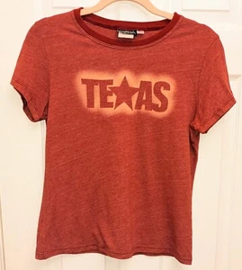 Soft RED T-SHIRT Texas Lone Star State Made in U.S.A. Unisex SM 24"L - Picture 1 of 4