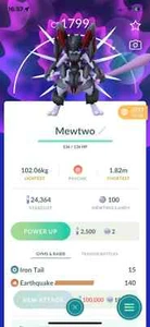 Pokemon Trade GO-Mewtwo Armored 2020 (Not Guarantee lucky)- 1mil or 20k Stardust - Picture 1 of 1