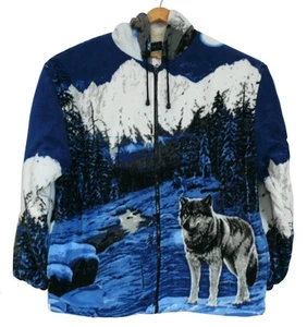 Fleece Jacke Wolf Wölfe Kapuze Gr. 3XL XXXL Teddy-Futter Western Cowboy Biker - Bild 1 von 2