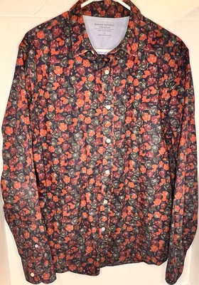 Camisa Banana Republic Luxe Popelina Abotonada Desescolada Calce Ajustado Para Hombre Talla L Foto 1 de 4