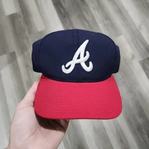 VIntage American Needle Atlanta Braves Wool Snapback Hat Plain Logo 125th Pin - Picture 1 of 7