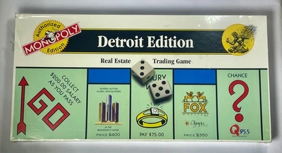 Monopoly Detroit Edition Board Game By Hasbro Sealed 1997 Vintage SEALED - Image 1 of 4
