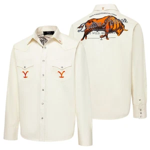 Stars & Stripes Herren Westernhemd YELLOWSTONE »So wild So angry« Beige - Picture 1 of 3