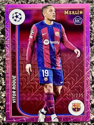 Vitor Roque - 2023-24 Topps Merlin UEFA #138 - Pink Mojo Refractor RC /275 - Image 1 of 2