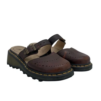 Zuecos Mary Jane vintage Dr Martens 3B03 Y2K de cuero marrón para mujer talla 6 (HF1) Foto 1 de 4
