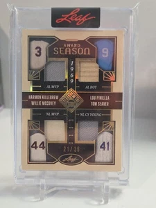 Killebrew Mccovey Seaver Pinella 2025 Leaf Award Season 1969 Quad Game Use 21/35 - Picture 1 of 6