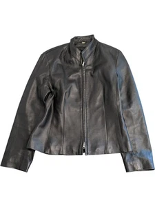 Tough Riders Leather Jacket Black Zip Long Sleeve - Size XL - Picture 1 of 5