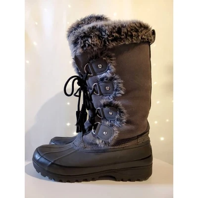 Khombu Artic Faux Fur Lined Leather Arctic Winter Duck Gray Boot Women's 6 - Image 1 of 4
