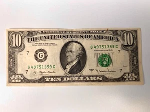 1977 A 10 Dollar Bill (Offset Print) - Picture 1 of 6