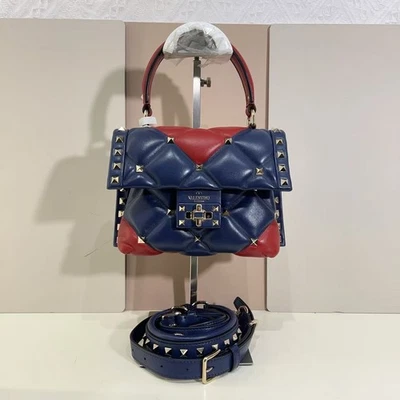 Bolso de Hombro Valentino VLogo Signature | Bandolera Azul Rojo Rayas Foto 1 de 4