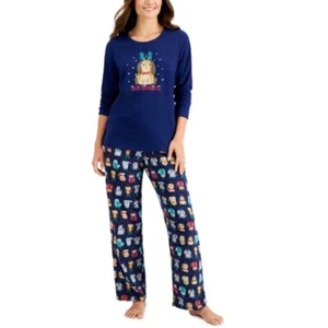 FAMILY PAJAMAS Women's 2-Piece Bah Humbug Dogs Pajama Set Size XS New - Picture 1 of 5