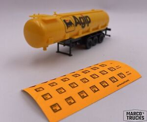 Herpa Gasoline tank trailer black/yellow „Aqip“ /HB16993