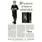 1931 Baltimore & Ohio: Honor to Lincoln Vintage Print Ad
