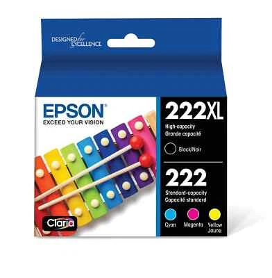 Original Epson 222XL Black or T222 Tri-Color ink cartridge for XP-5200 WF-2960 - Image 1 of 4