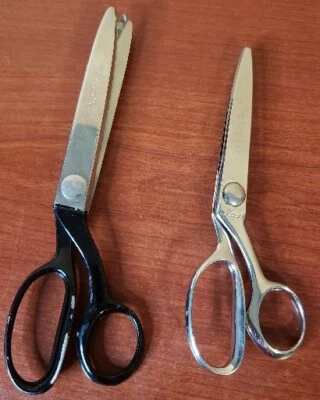 Vintage Gingher & WISS CB9 Pinking Shears Chrome Scissors Right Hand (LOT OF 2) - Image 1 of 4