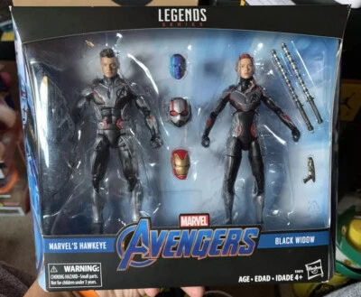 Marvel Legends 6" Avengers Endgame Paquete de 2 Exclusivo Black Widow Hawkeye Quantum Foto 1 de 4