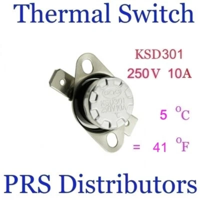 KSD301 10A 250V 5°C 41°F Thermostat Temperature Switch Thermal control Switch