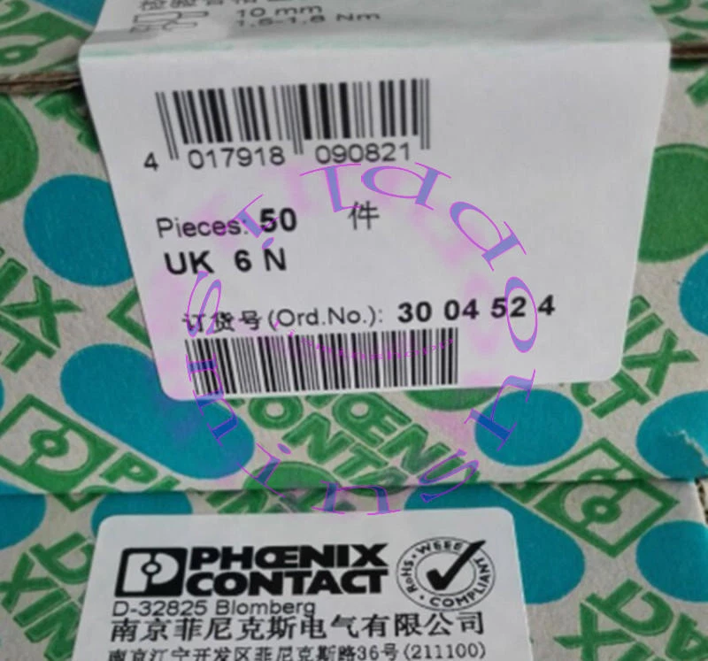50PCS Phoenix Contact UK 6 N 3004524 terminal block New - Image 1 of 1