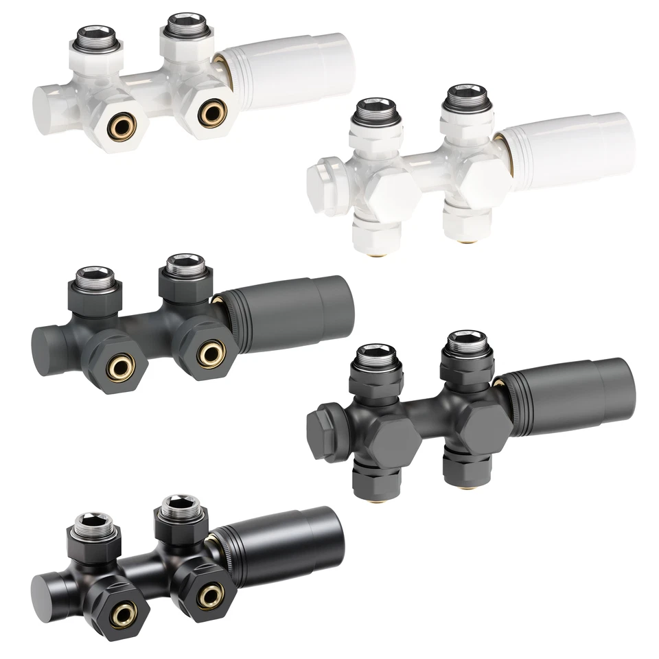 Aquabad® Heizkörper Anschlussgarnitur Multiblock mit Thermostat Mittelanschluss - Bild 1 von 1