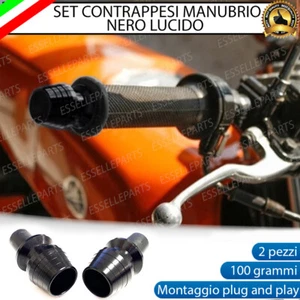 SET CONTRAPPESI MANUBRIO BILANCIERI STABILIZZATORI MOTO SCOOTER ALLUMINIO NERO - Foto 1 di 3