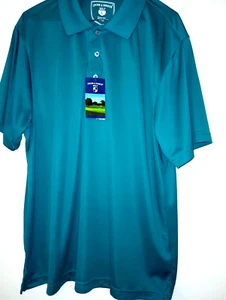 Mens Cross & Winsor Polo Golf Shirt Large Ocean Depth Short Sleeve NWT (246-1) - Picture 1 of 8