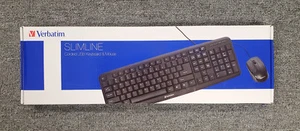 Verbatim Slimline Corded USB Keyboard & Mouse - Picture 1 of 3