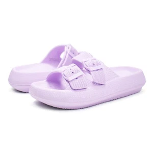 Women Spring Step Bubbles Cushioned Slide Sandals - Lilac Purple - Picture 1 of 6
