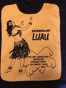 Caterpillar Tractor Vintage Luau Bib Los Angeles 1960 - Picture 1 of 4