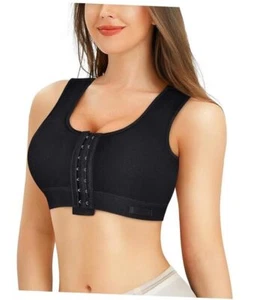 Women Front Closure Post Surgery Compression Everyday Bras for Small Black - Picture 1 of 6