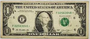 2013 One Dollar Federal Reserve Note F02563048* Star Bill Green Seal $1 - Picture 1 of 4