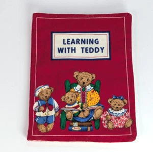 Libro infantil panel cosido de tela "Aprender con peluche" completado - Imagen 1 de 7