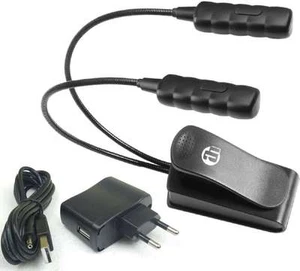 SLED2ULTRA Ultrahelle LED Schwanenhals Notenpultlampe 2-Arm mit Trafo, USB-Kabel - Picture 1 of 7