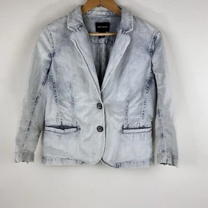 DKNY Jeans Women’s Two Button Denim Pinstripe Blazer Jacket. Size S - Picture 1 of 11