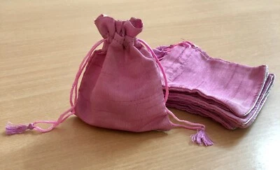 Bolsa de joyería de seda cruda de 10 piezas bolsa borla cordón boda fiesta favor ROSA  Foto 1 de 4