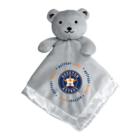 Houston Astros Gray Security Bear Baby Blanket [NEW] MLB Plush Teddy Stuffed Cover