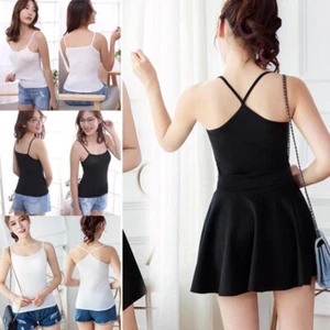 Sexy Women Summer Camisole Tops Spaghetti Strap Sleeveless Basic Vest Tank Tops - Foto 1 di 31