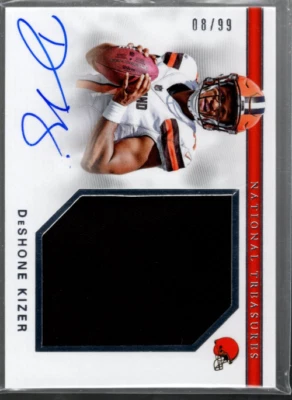 A7956 2017 National Treasures Rookie Jumbo Prime Signatures #35 DeShone Kizer/99 - Image 1 of 2