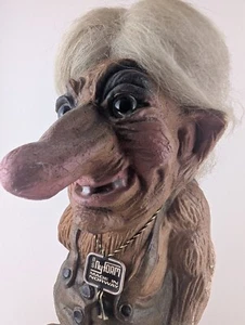 Vintage Large NYFORM Troll Doll Holding Sticks 9.5" Norway #700 Original Tag - Bild 1 von 7