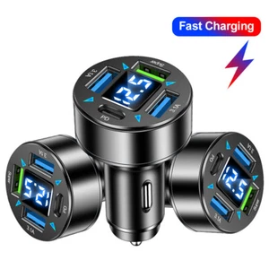 Adaptador Cargador Coche USB Super Rápido QC3.0 PD de 4 Puertos para iPhone Samsung Android - Imagen 1 de 19