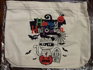 Halloween Fall Canvas Fabric Large Tote Bag 8 Designs 16x13" 50% Off 4 Or More - Picture 1 of 19