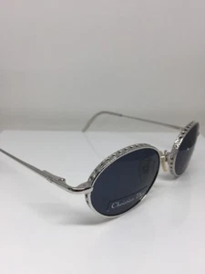 Vintage Christian Dior Edith Sunglasses C. 70B Shiny Silver Rare Vintage NOS 80s - Picture 1 of 12