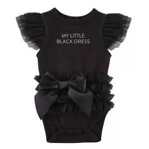 Little Black Dress Toddler Girls Elegant Lace SS Short Sleeve 3-6 mo - Pack of 2 - Picture 1 of 2