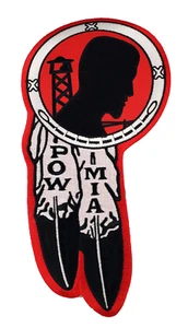 PARCHE GRANDE DE PLUMAS NATIVAS POW/MIA - Imagen 1 de 1