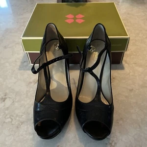 Naturalizer High Heel Women’s 9.5M Black Leather No5 Comfort/Open Toe/READ🔥👀 - Picture 1 of 7