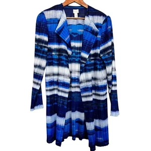 Chico’s Damen Gr. 2 (L) Ocean Stripe Jacke Strukturiert - Bild 1 von 7