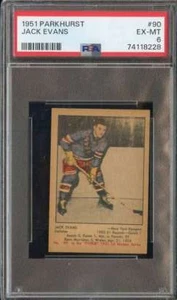 1951-52 PARKHURST #90 JACK EVANS PSA 6 (RC) NY RANGERS *CC0076 - Foto 1 di 2