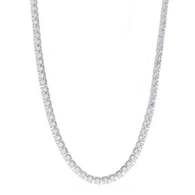 Real 925 Sterling Silver 3mm 4mm 5mm Round Cut CZ Tennis Chain Necklace 16-30'' - Image 1 of 3