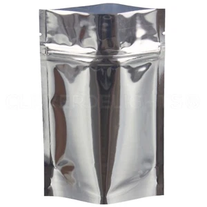 Paquete de 1000 - Bolsas de pie de plata de 2 oz - 4"" x 6"" x 2"" - Bolsa con cremallera - 4x6x2 pulgadas - Imagen 1 de 4